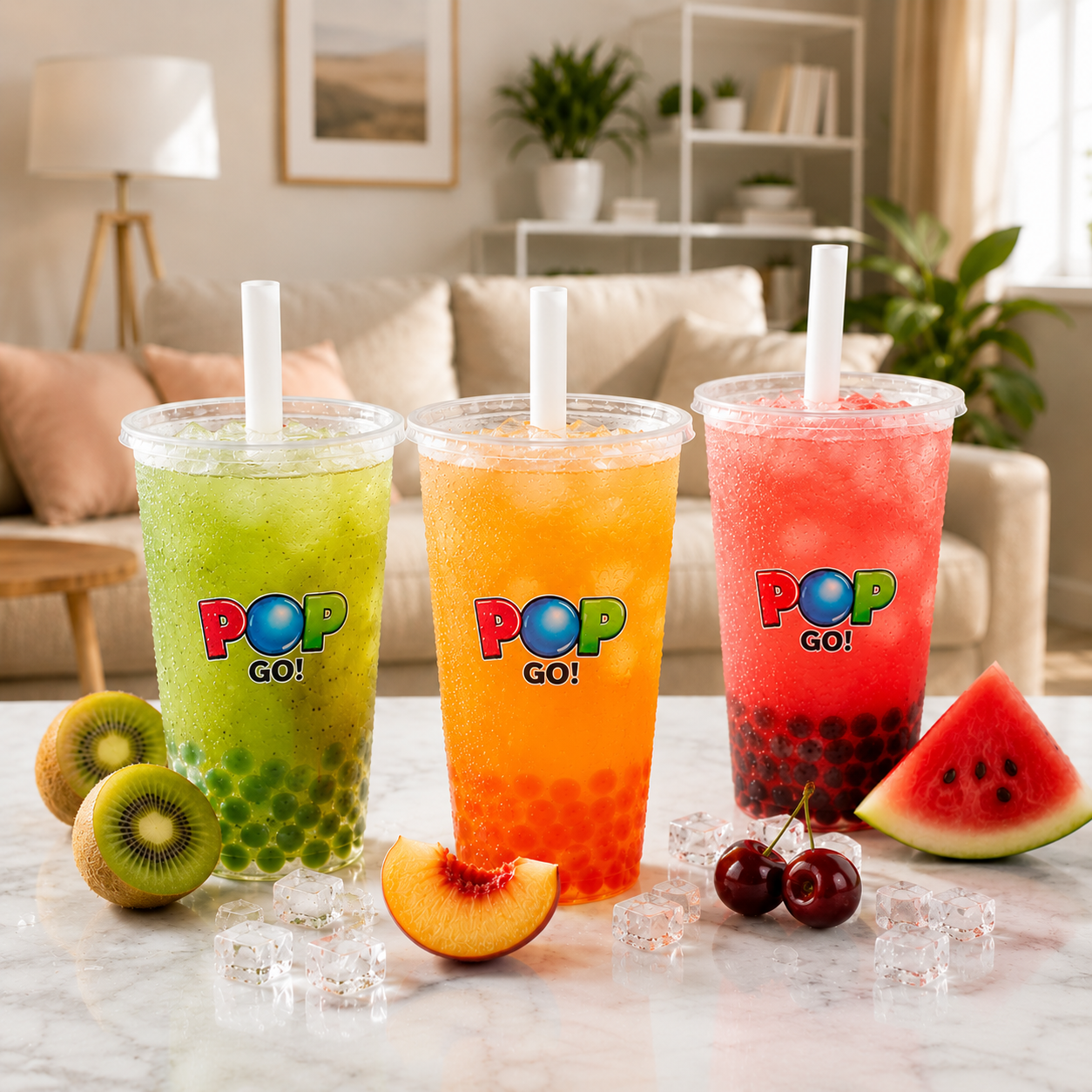 Domáce Bubble Tea s praskajúcimi guličkami v ovocných príchutiach pripravené podľa jednoduchého návodu.