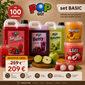 Bubble Tea Set BASIC pre 100 nápojov s koncentrátmi, praskajúcimi guličkami a príslušenstvom na prípravu Bubble Tea.